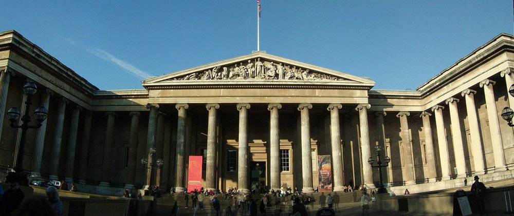 An exterior shot of The British Museum