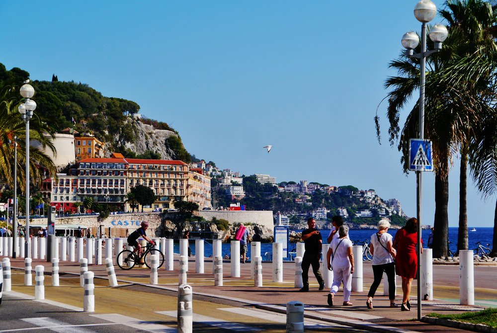 People heading towards the beachside