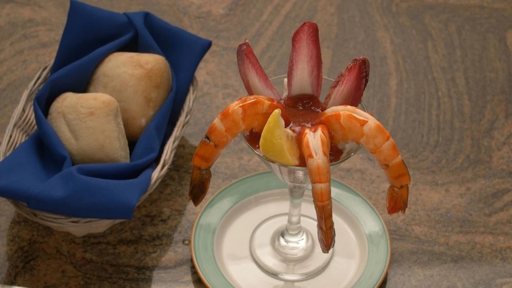 Shrimp cocktail with bread on the side!