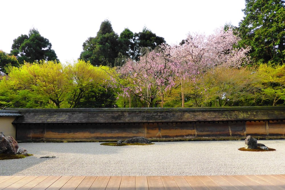 The rock garden at Ryoan-ji Temple