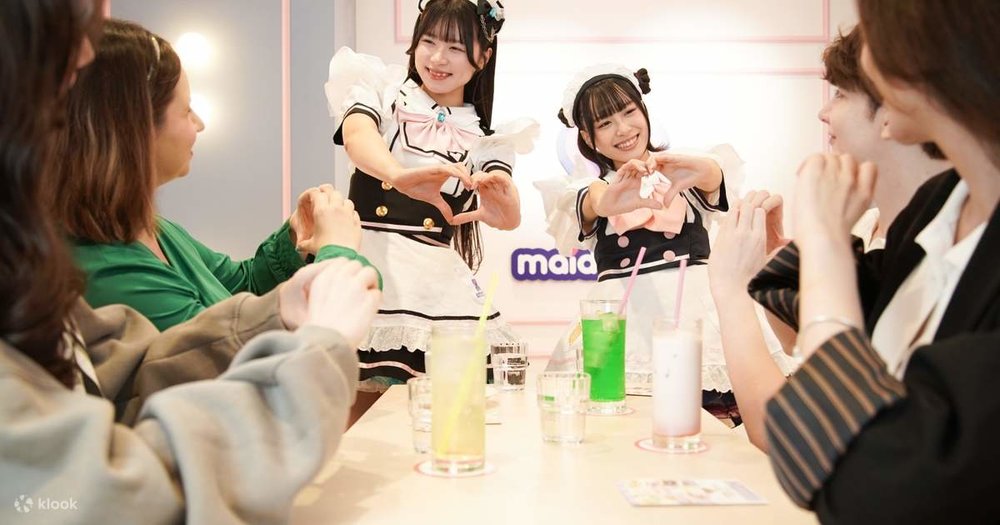 Kawaii culture at Maidreamin cafe in Akihabara, Tokyo