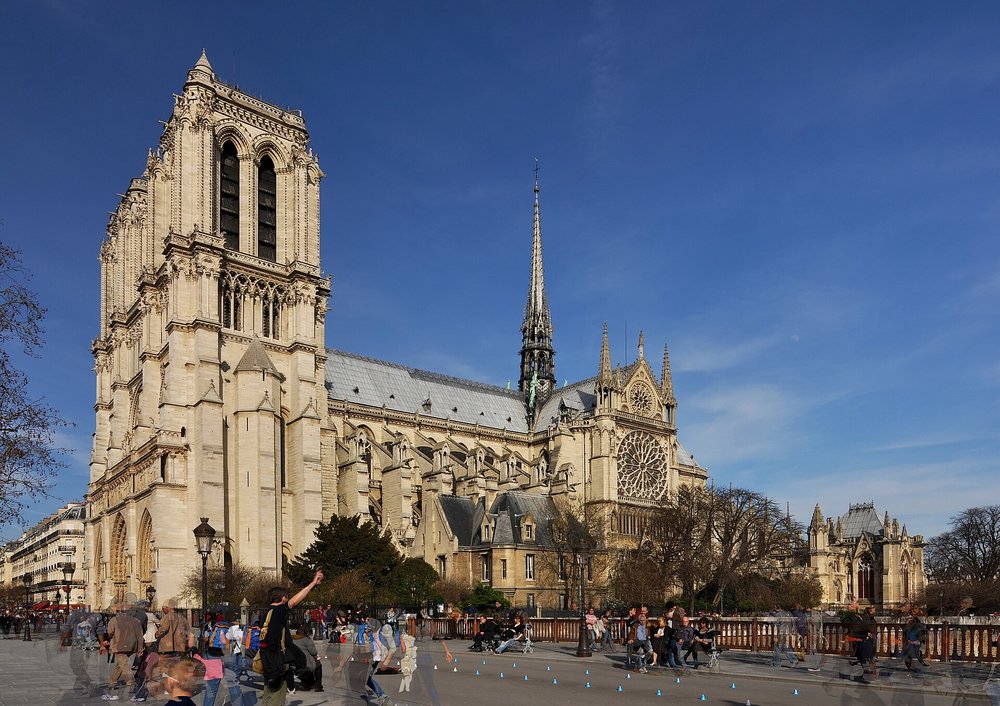 The exterior of the Notre-Dame Cathedral