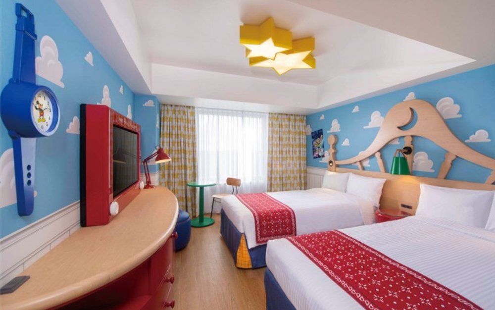 A room at the Toy Story Hotel