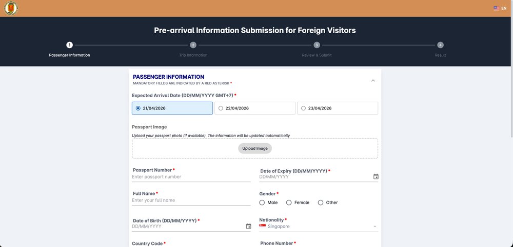 SG - vietnam digital arrival card