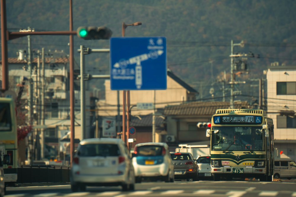 An Osaka City Bus during the day.