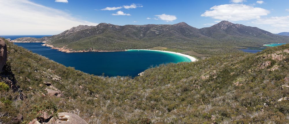View of Wineglass Bay from Mt. Amos