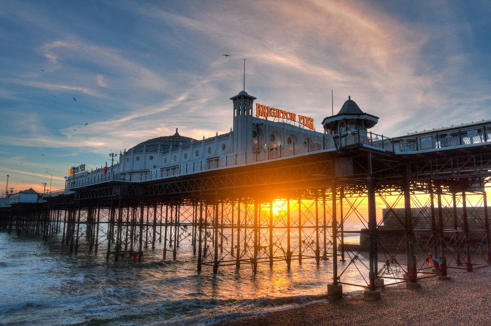 Brighton Pier stretching into the sea