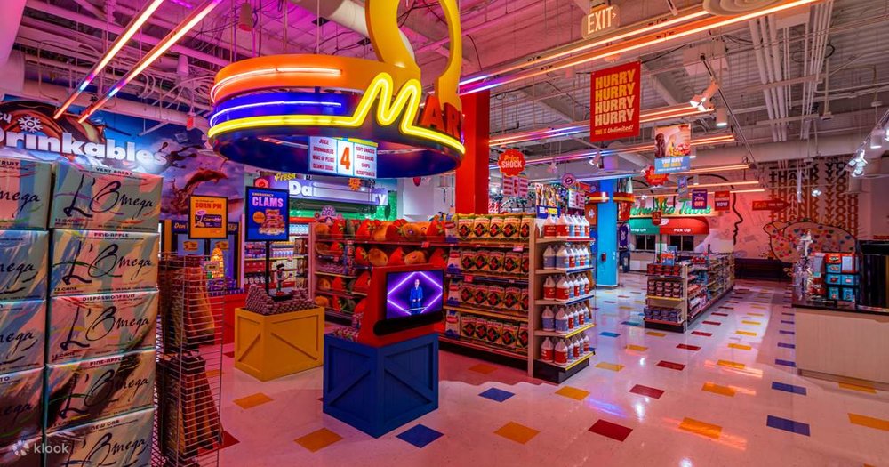 The vibrant interior of Meow Wolf’s Omega Mart