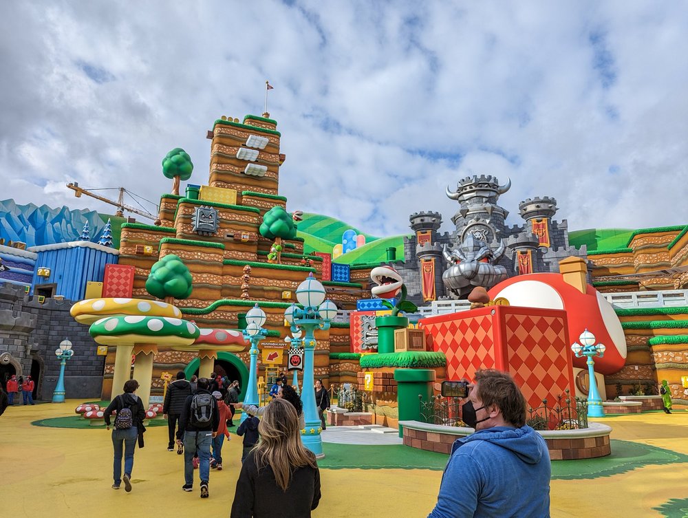 The vibrant Super Nintendo World at Universal Studios Hollywood | Photo by Jeremy Thompson on Flickr
