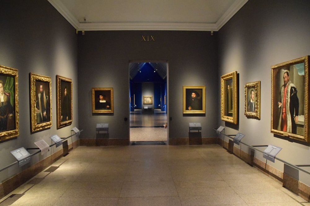 Pinacoteca di Brera interior with Italian Renaissance masterpieces inside