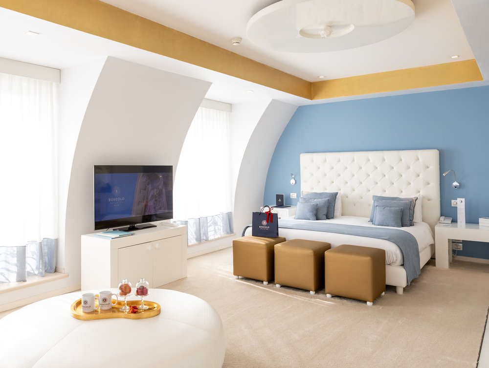 A spacious hotel room in Boscolo Nice Hotel & Spa
