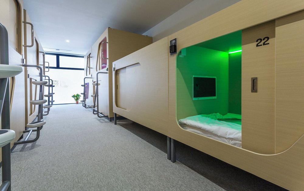 Sleeping cubes in Urban Cube Hostel Granada
