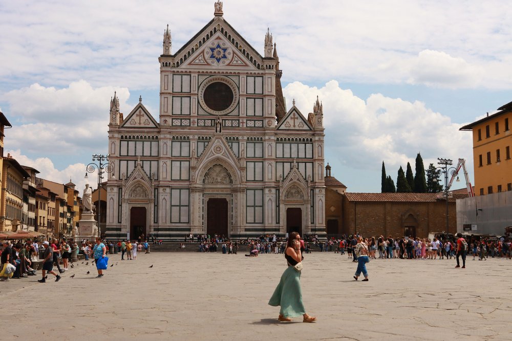  Tourists admiring Basilica of Santa Croce in Florence | Photo Credit: Efrem Efre on Pexels