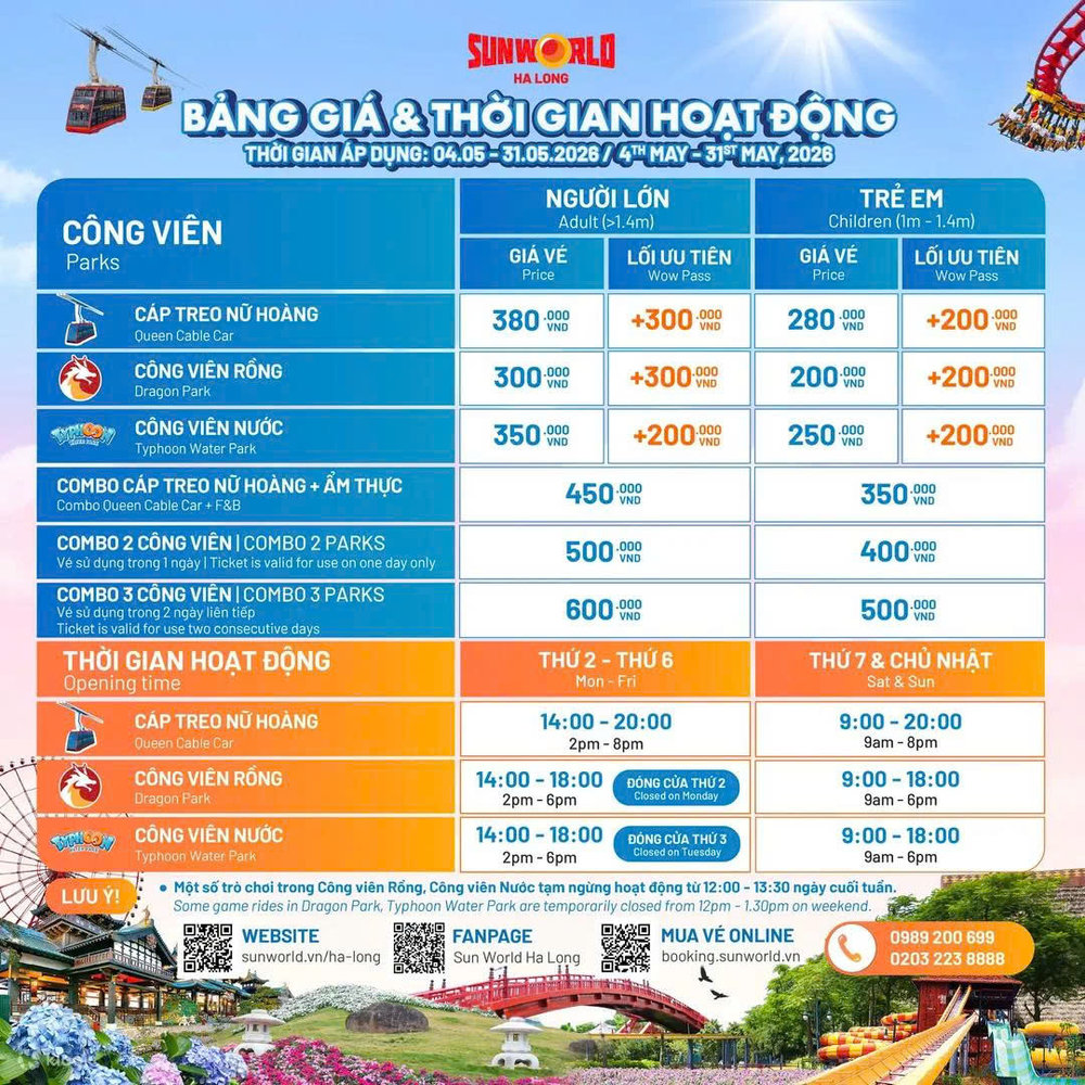 Giá Vé Sun World Hạ Long Bao Nhiêu?