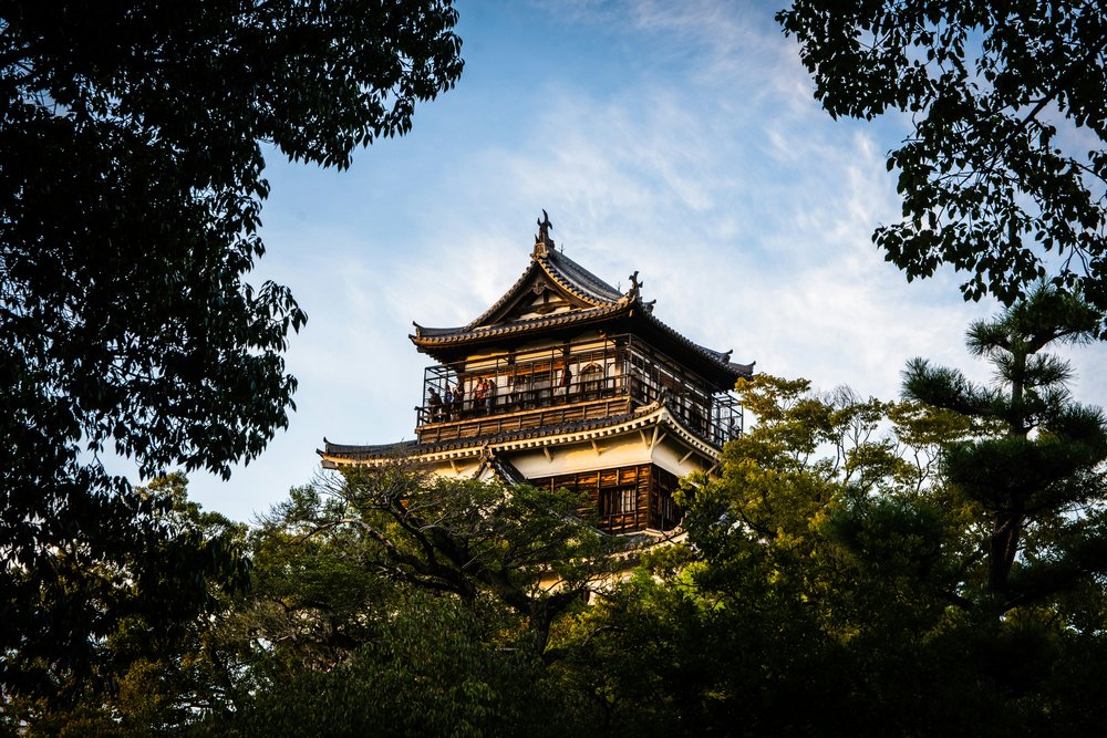 The traditional castle architecture of Hiroshima Castle