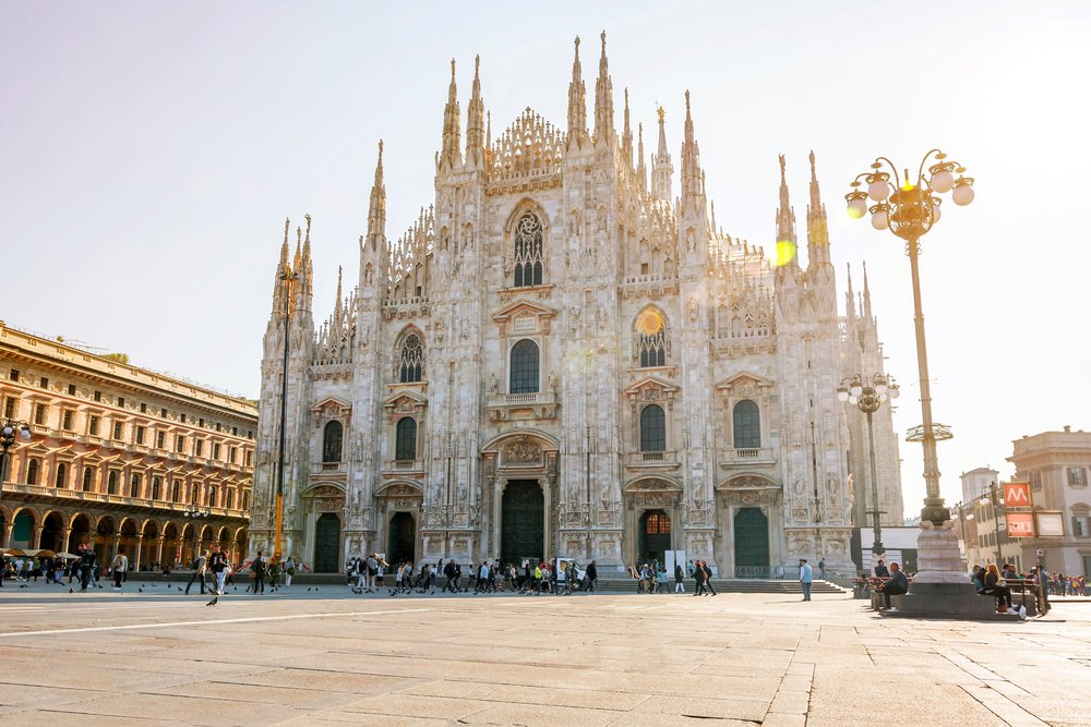Milan Duomo Cathedral glowing in golden light