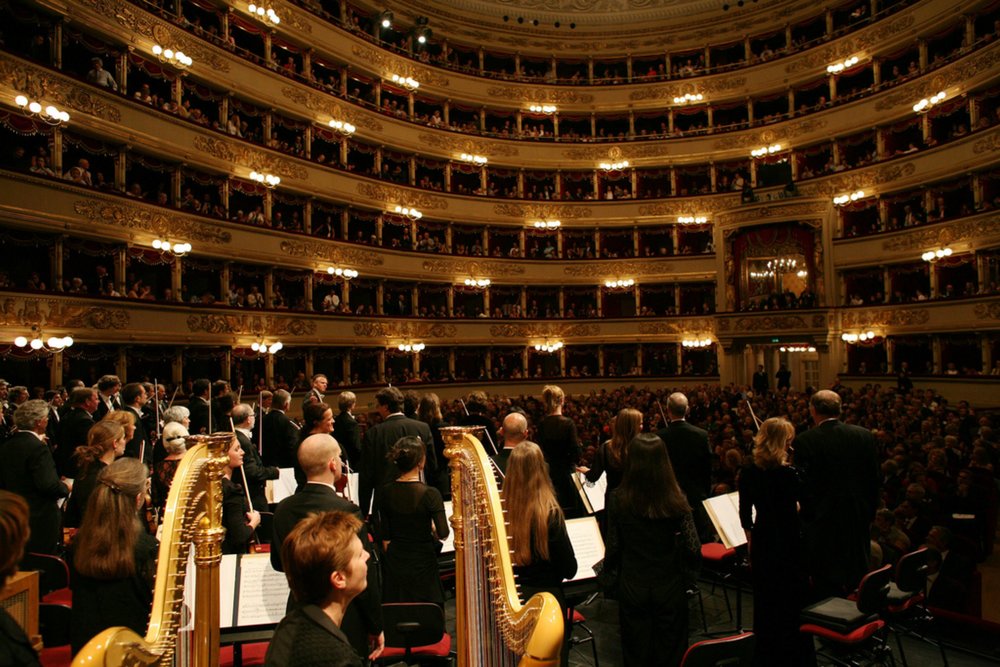 Opera performance inside Milan’s La Scala Theatre
