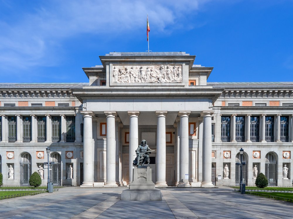 Prado Museum entrance in Madrid, Spain