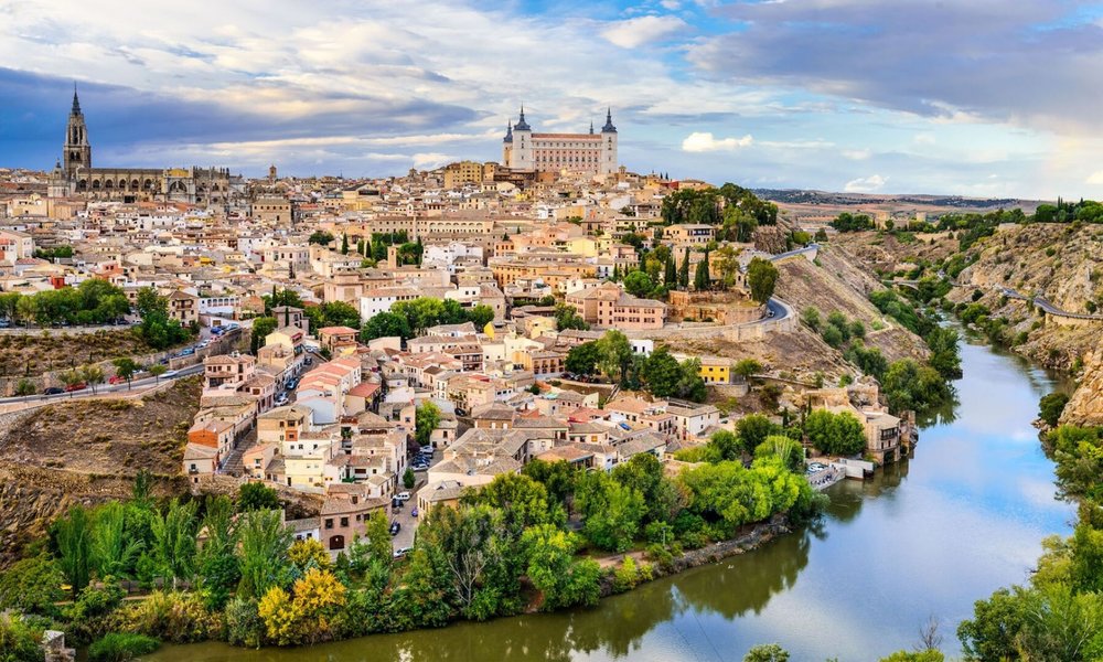 Panoramic skyline view of Toledo near Madrid
