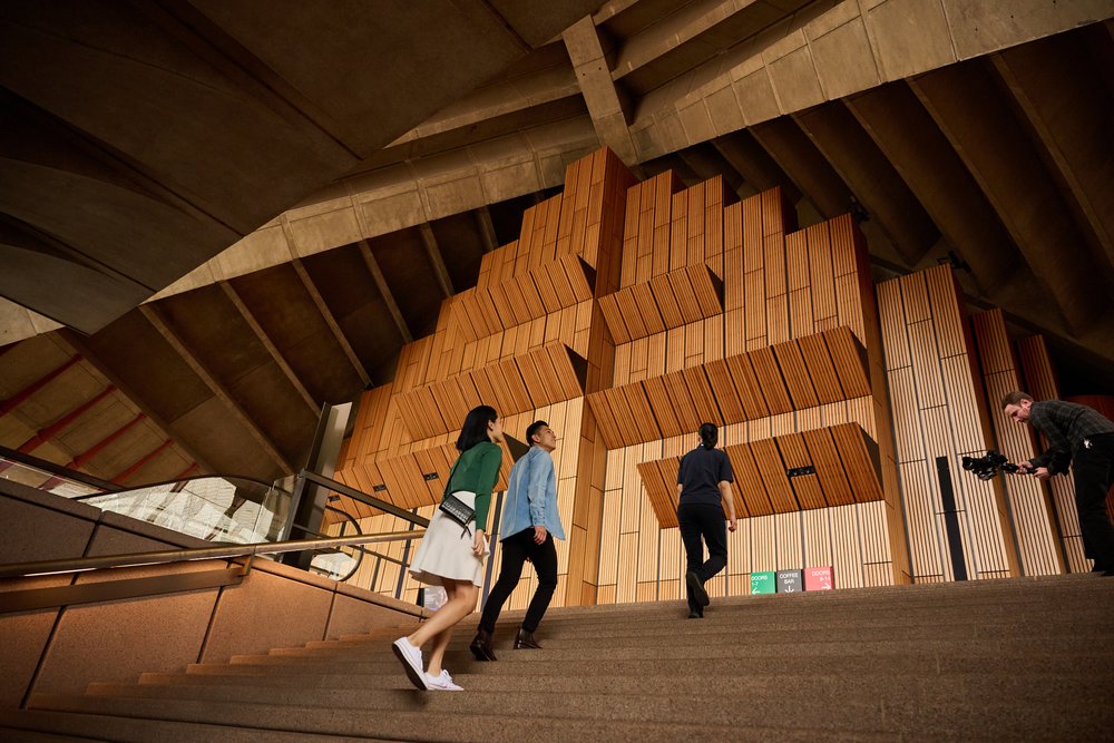 During an architectural tour inside the Sydney Opera House
