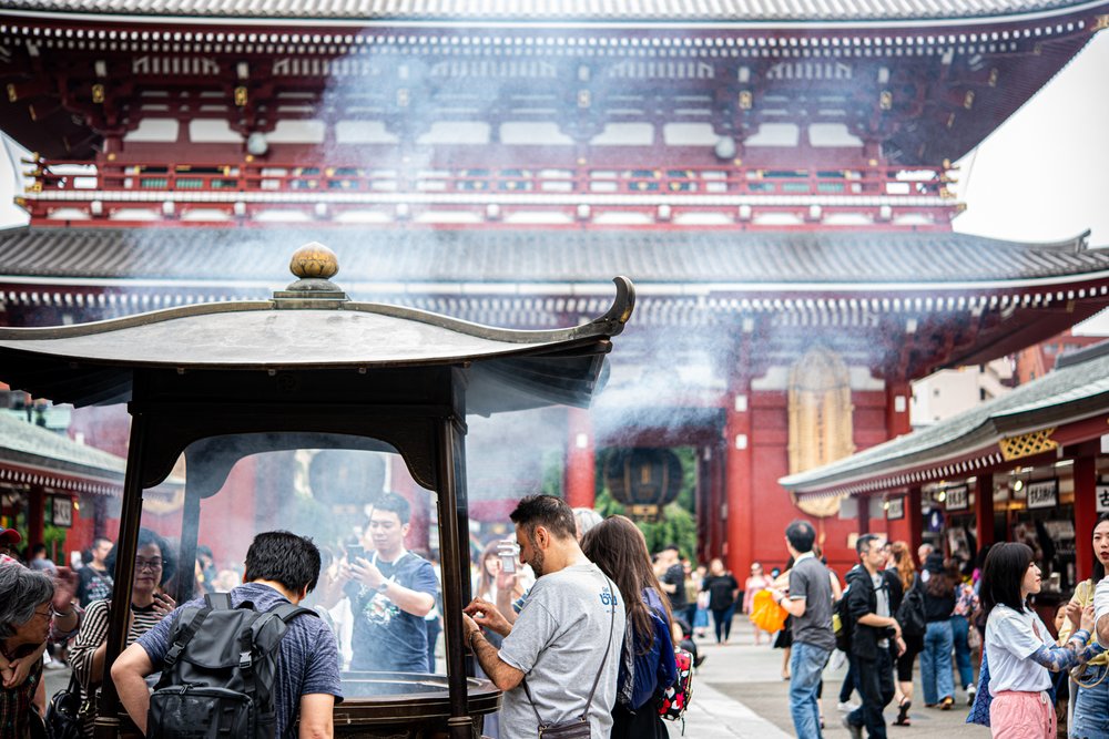 In front of Sensoji Temple