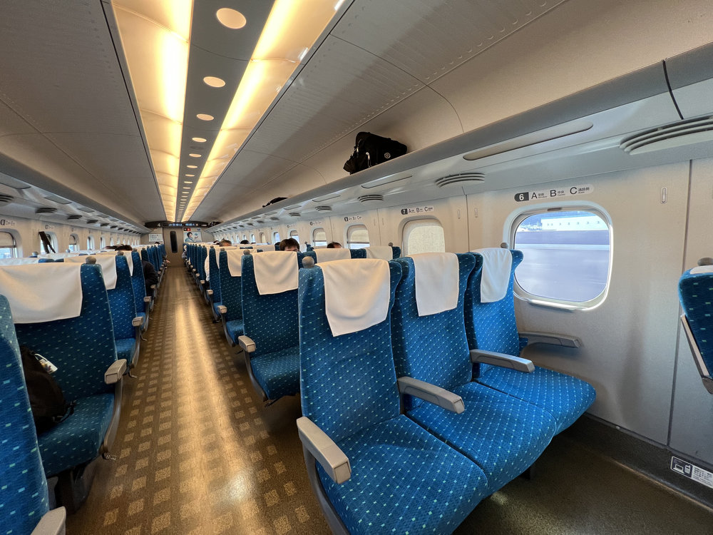 Inside the shinkansen
