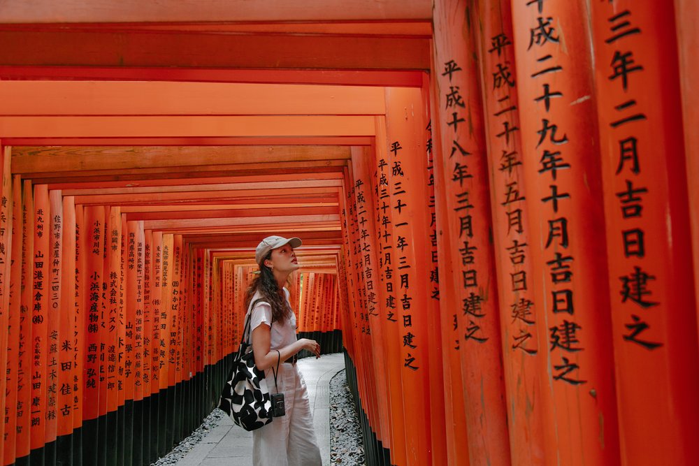 The Fushimi Inari Taisha early in the morning, with no crowd