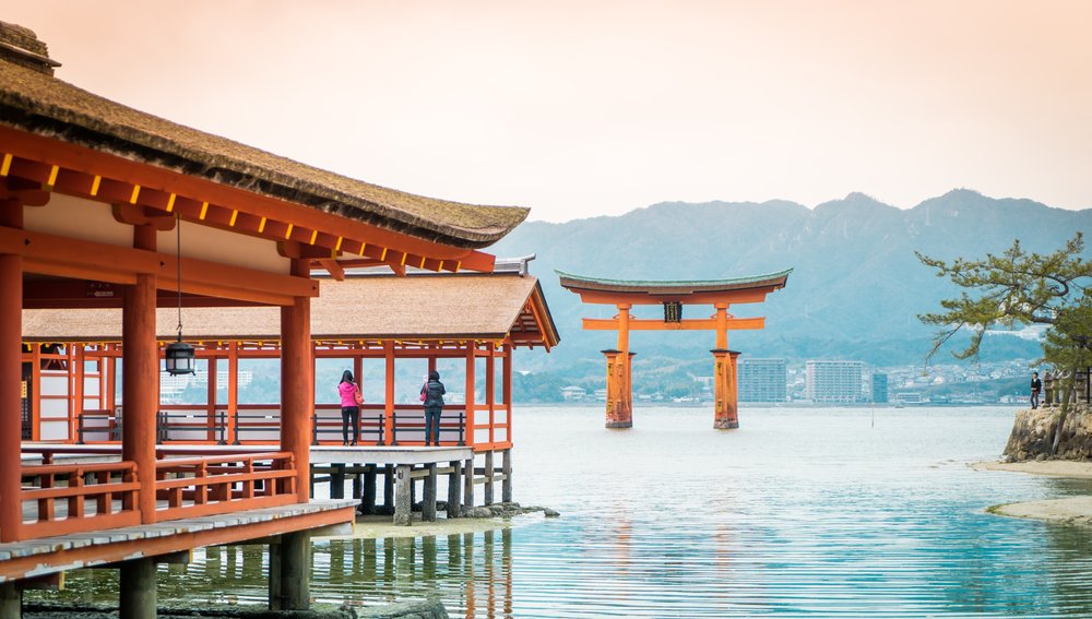 The floating torii gates of Miyajima Itsukushima Shrine