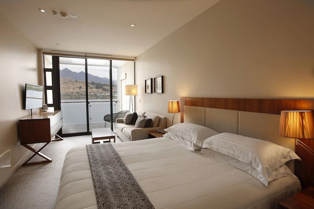 Lakefront views from suite in the Rees Hotel and Luxury Apartments