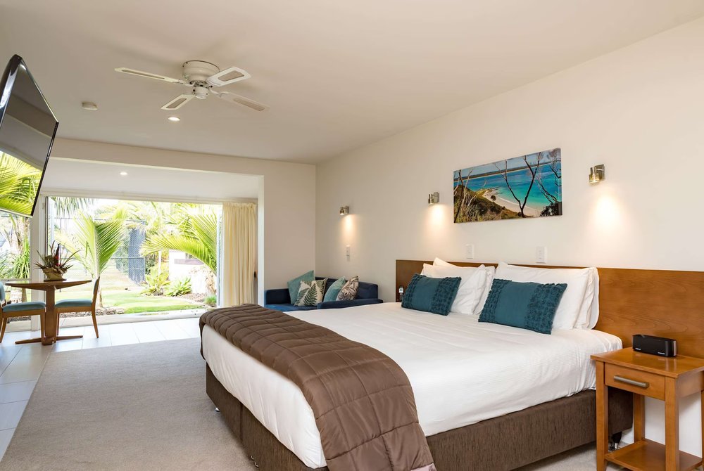 Tropical resort-style hotel room in Taipa Beach Resort