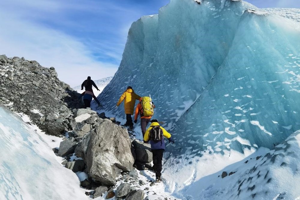 Glacier hiking adventure in New Zealand