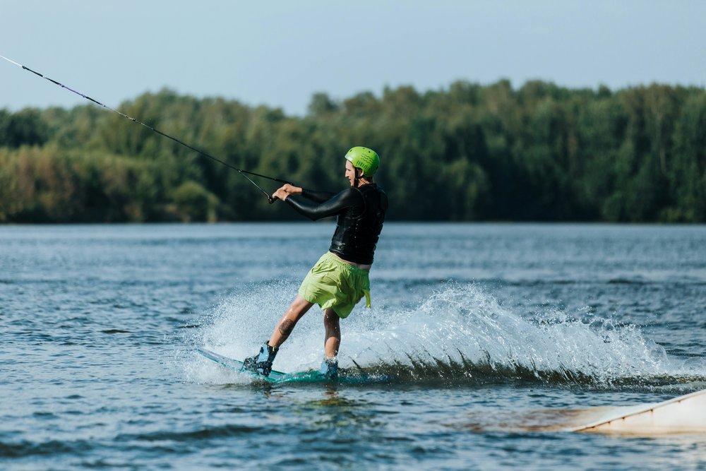 Wakeboarding in a lake