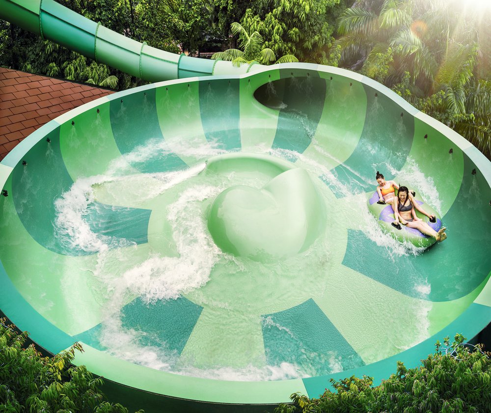 Take high-speed water slides at Adventure Cove Waterpark in Singapore!