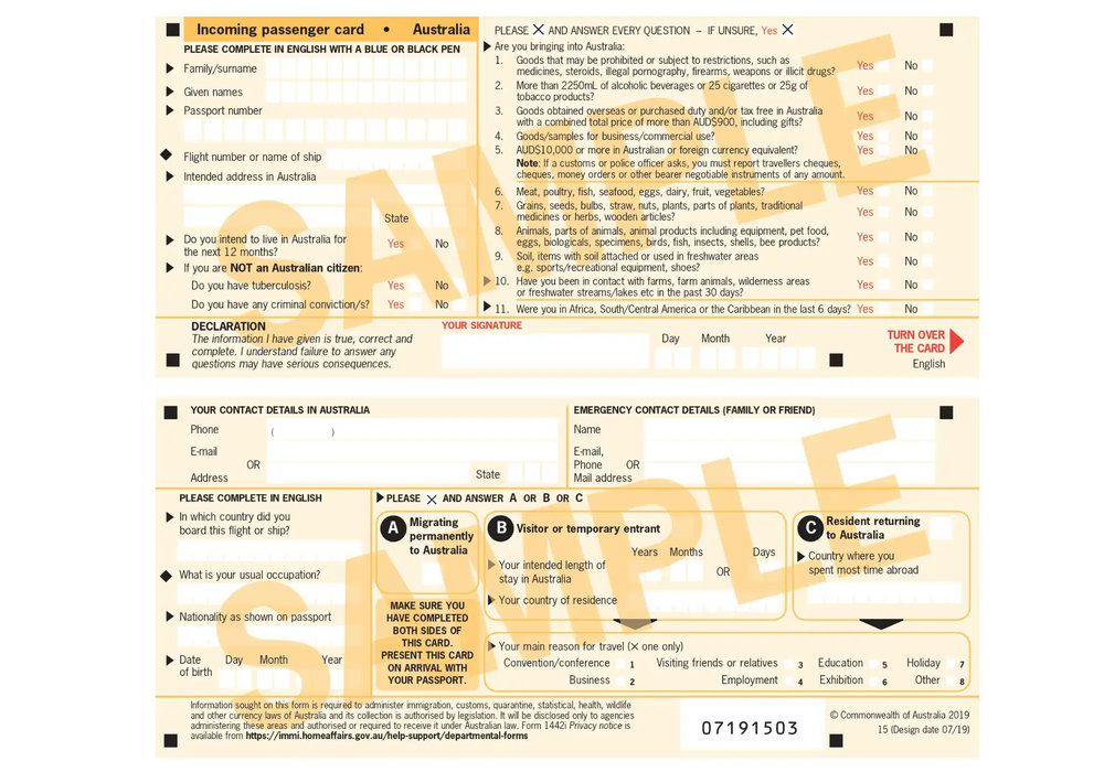 Incoming Passenger Card (IPC)