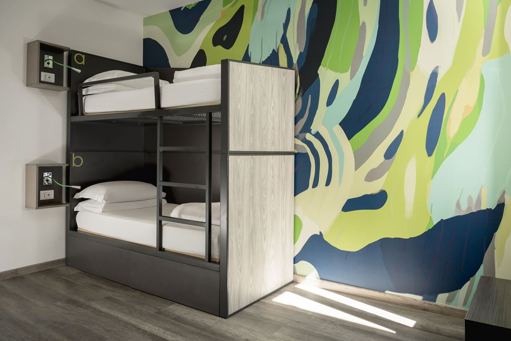 Bunk beds at RomeHello hostel