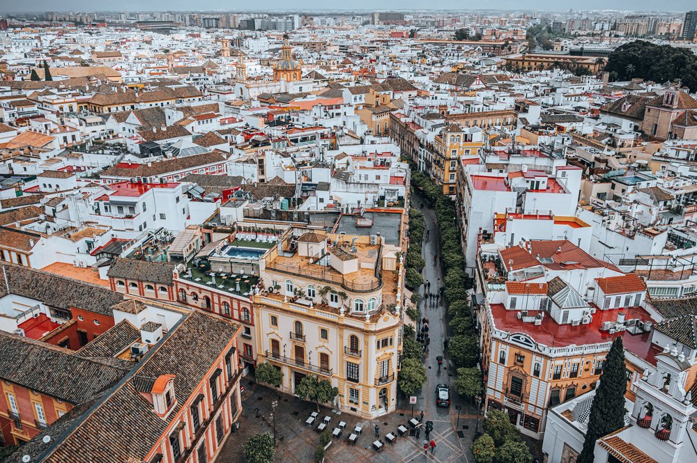 An aerial view of Seville, Spain