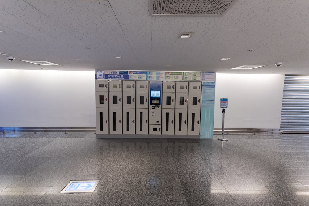 ตู้ล็อกเกอร์ฝากกระเป๋าใน International Airport in Taipei