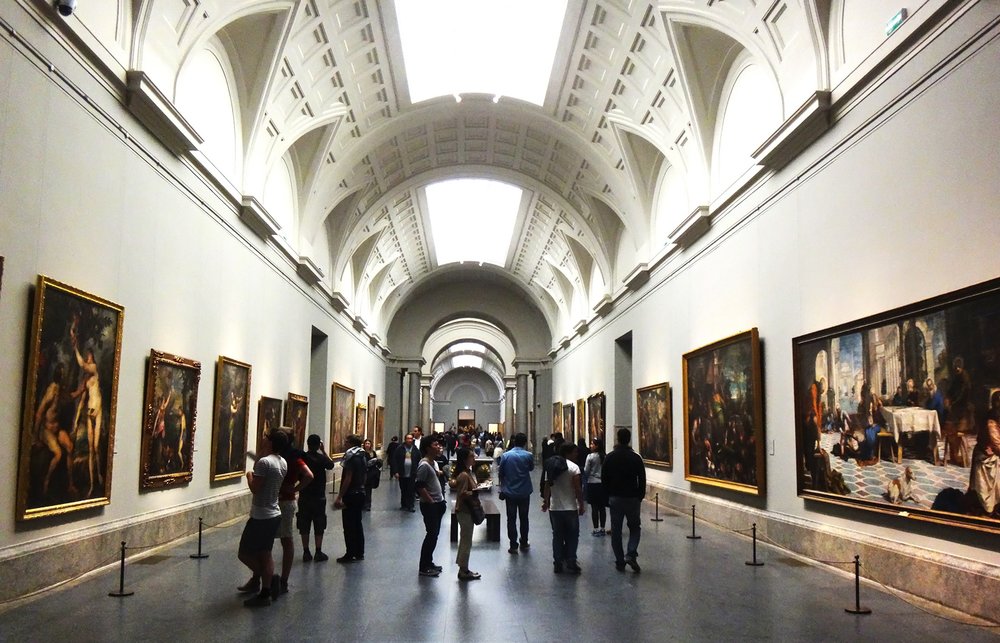 Paintings inside Prado Museum in Madrid