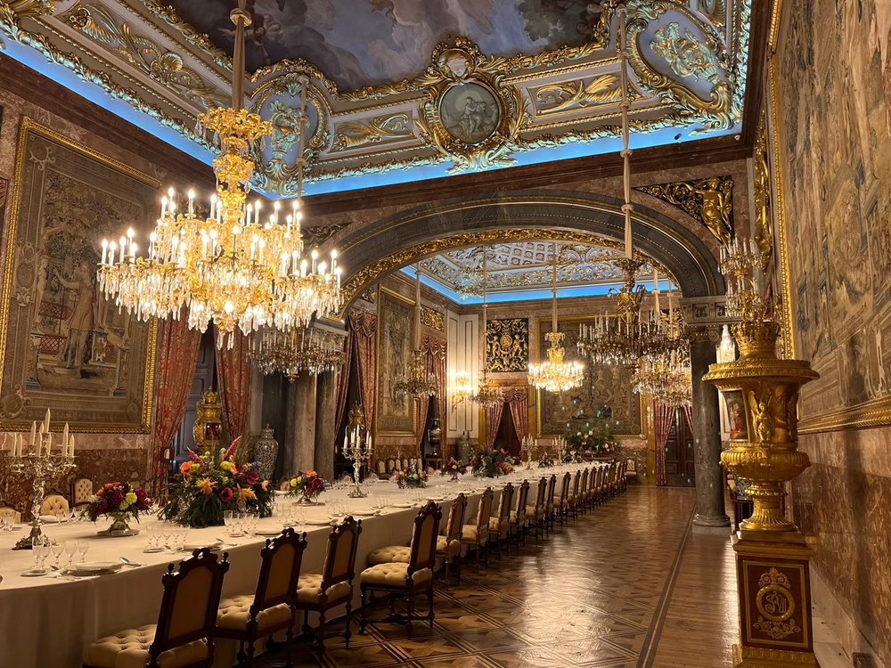 Grand dining hall of Royal Palace of Madrid