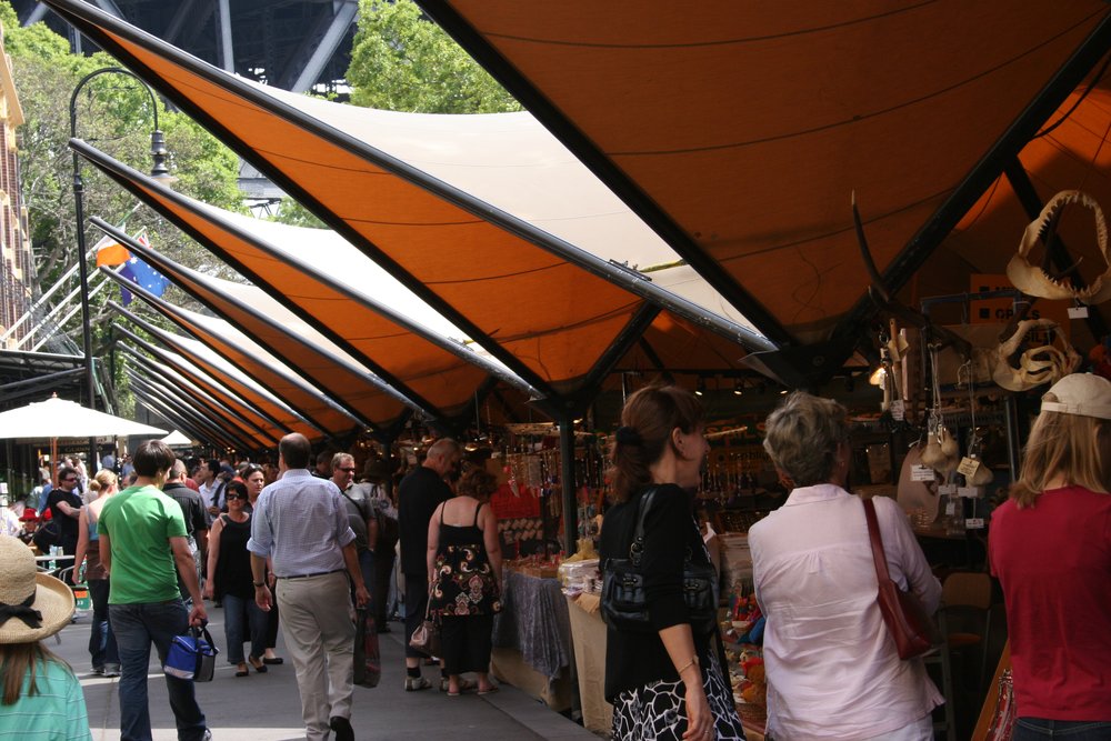 The Rocks Markets on a Sunday
