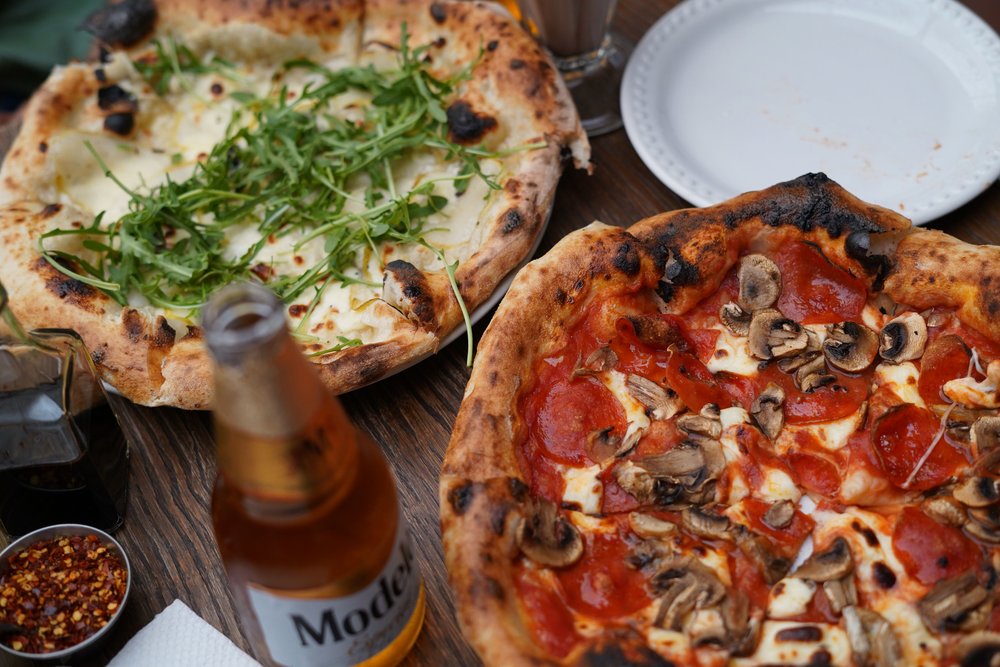 Pizza and beer at Birraria La Corte