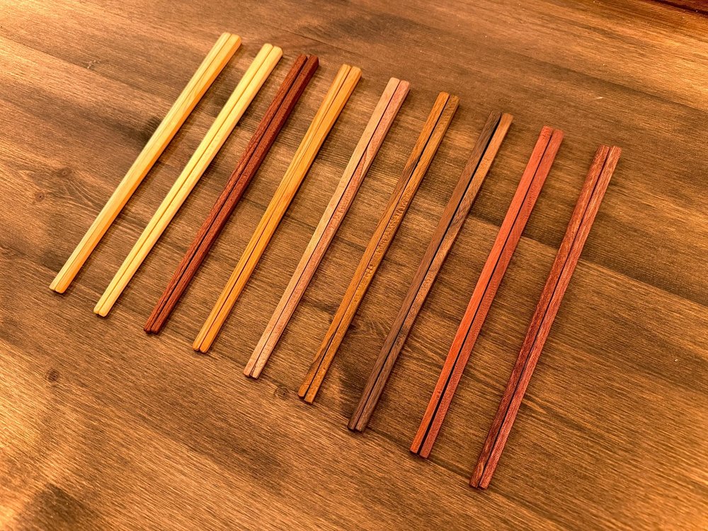 Different types of wood to choose from in making your chopsticks