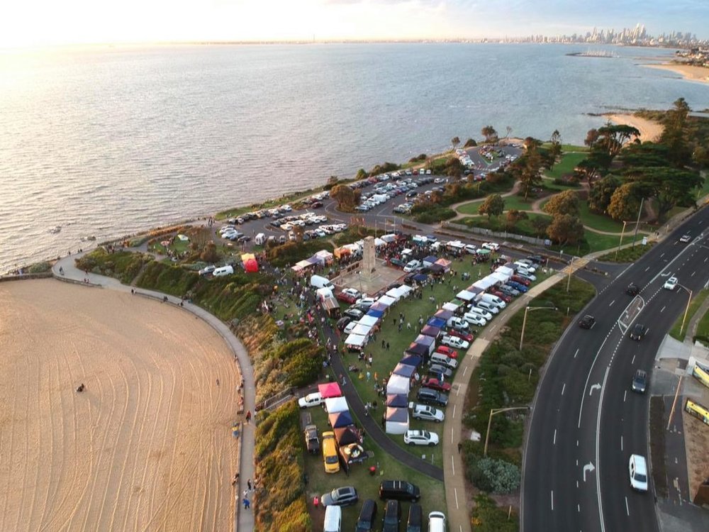 Aerial view of Soul Night Market in Melbourne