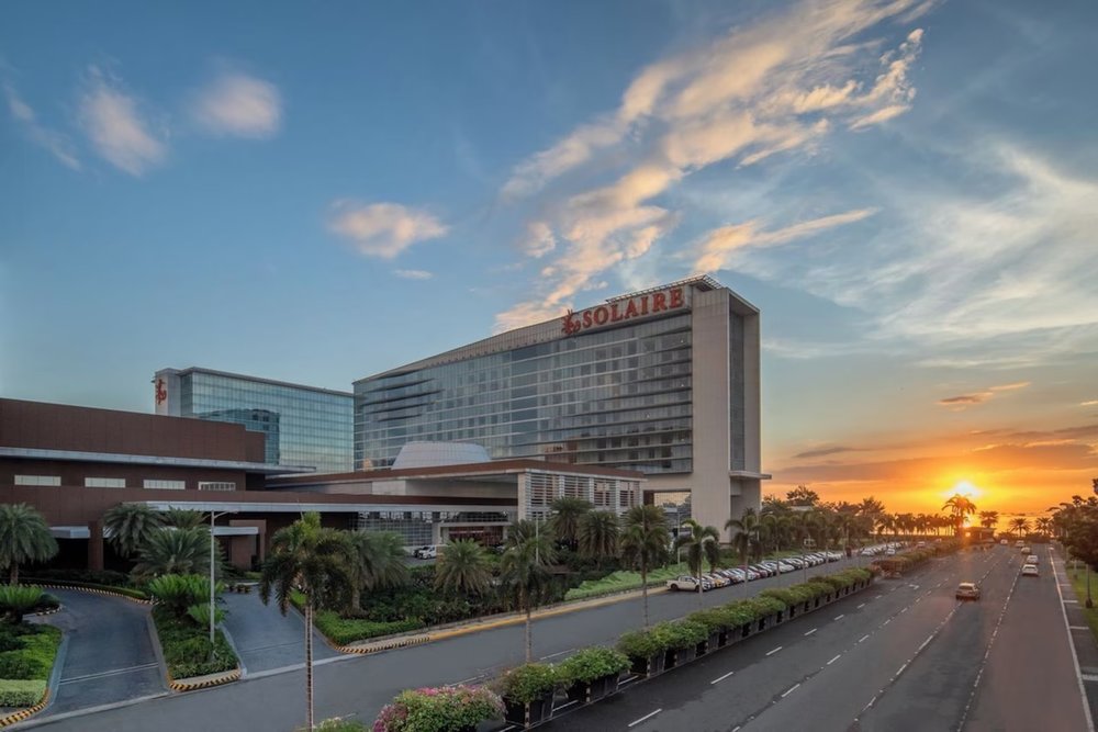 Solaire Resort Entertainment City at sunset