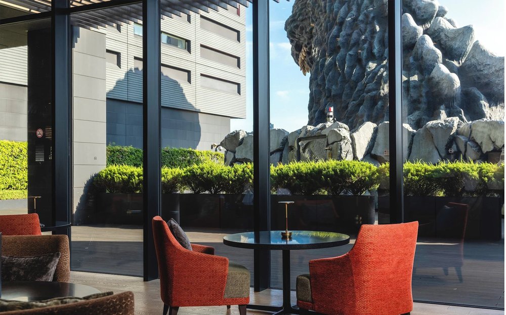 Godzilla lounge at Hotel Gracery Shinjuku