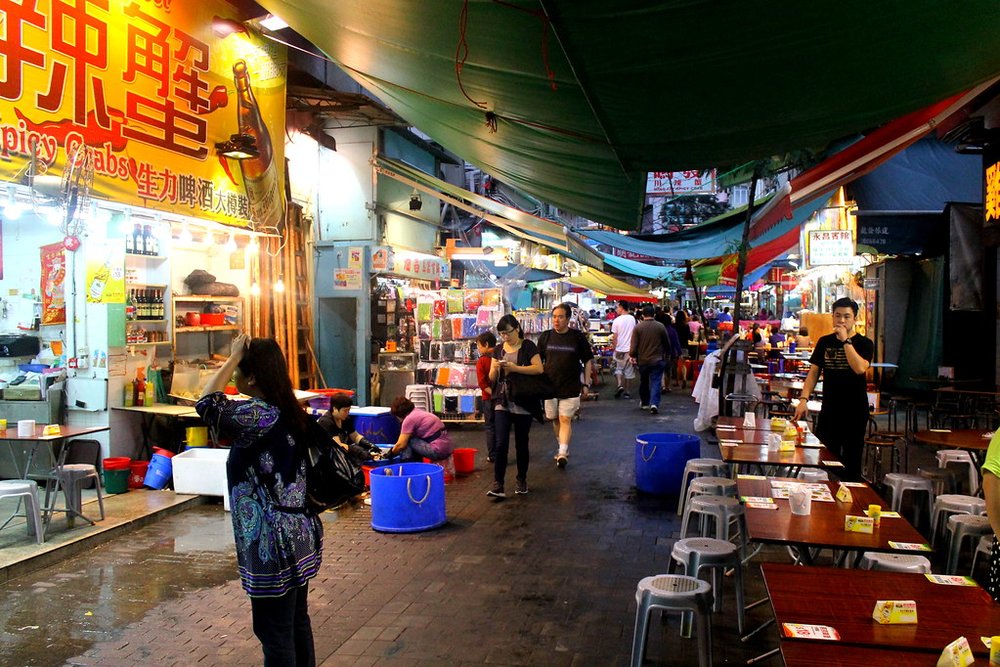 Southern end of Temple Street night market