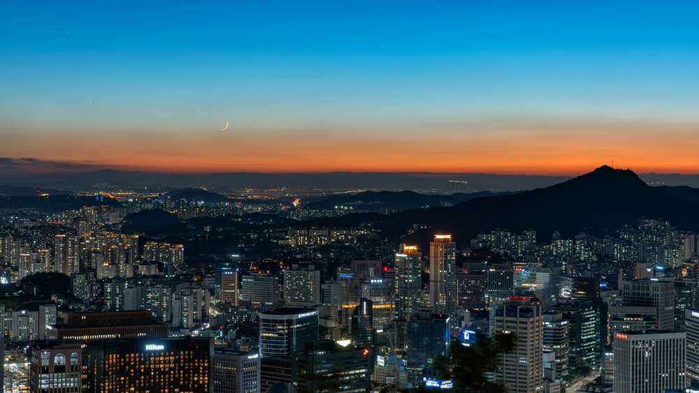 首爾南山黃昏景色