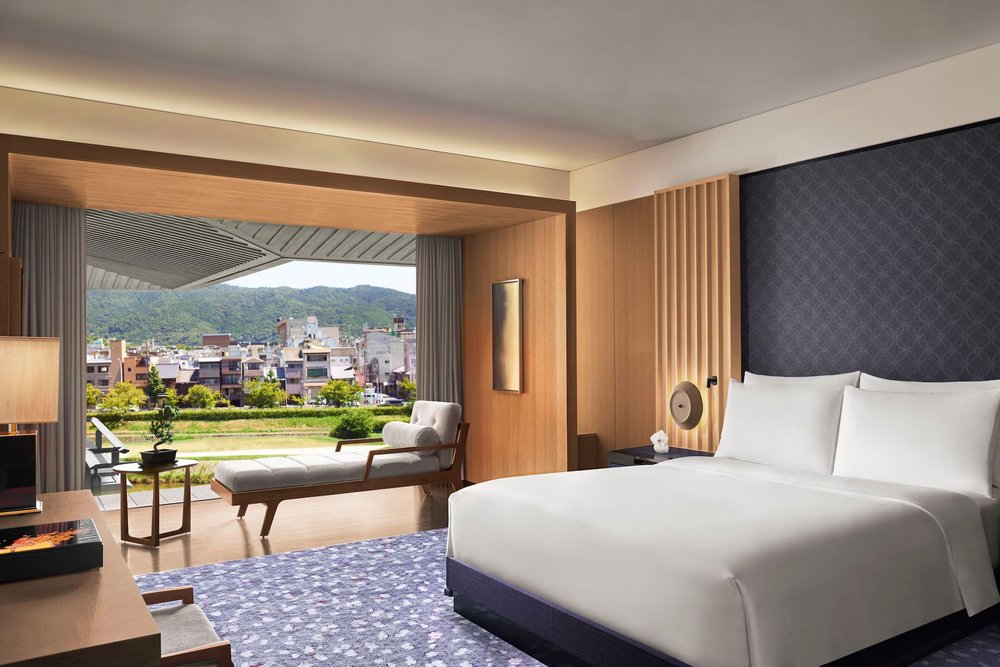 Ritz-Carlton Kyoto with views of Higashiyama mountains