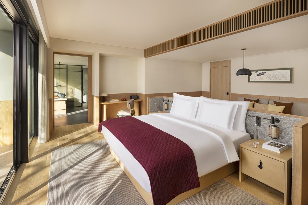 Wood tones at Six Senses Kyoto hotel room