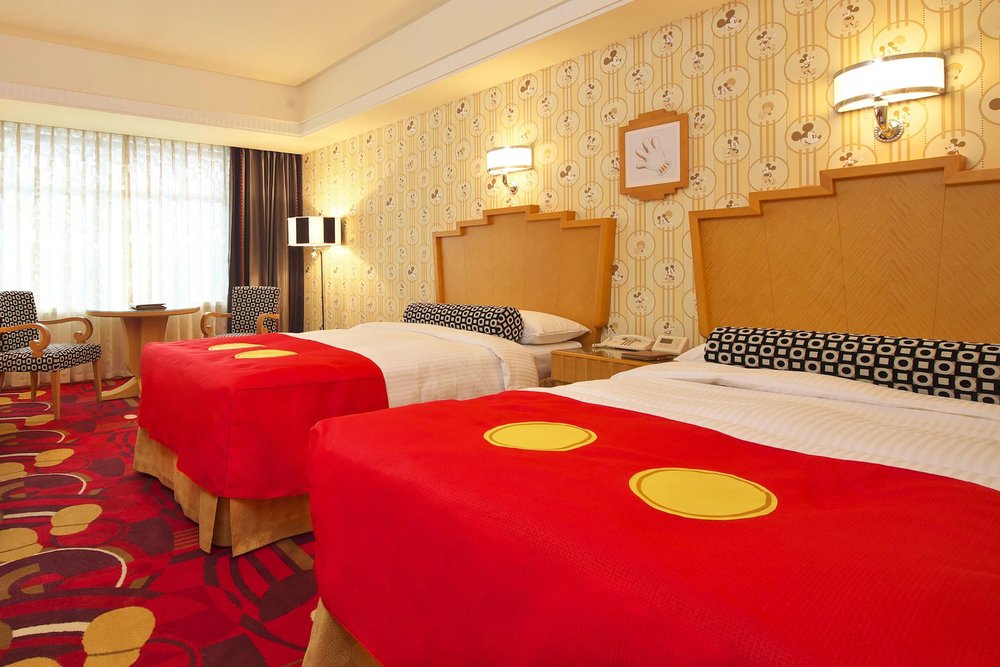 Mickey themed room at Disney Ambassador Hotel